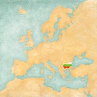 Map of Europe - Bulgaria (Vintage Series)