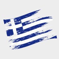 color greece national flag grunge style eps10