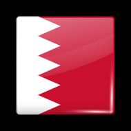 Flag of Bahrain Glassy Icon Square Shape