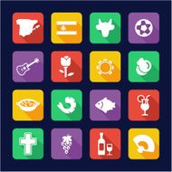 Spain Icons Flat Design