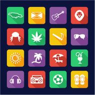 Jamaica Icons Flat Design