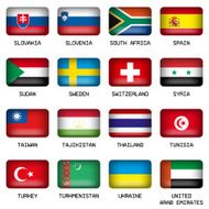 Set of Rectangle World Top States Flags N3