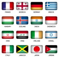 Set of Rectangle World Top States Flags N5