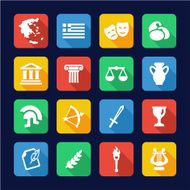 Greece Icons Flat Design
