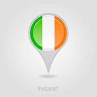 Ireland flag pin map icon vector illustration