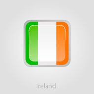 Ireland flag button vector illustration