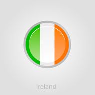 Ireland flag button vector illustration N3