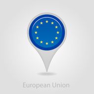 European Union flag pin map icon