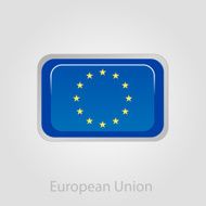 European Union flag button vector illustration N2