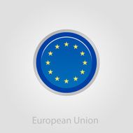 European Union flag button vector illustration N3