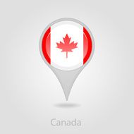 Canada flag pin map icon vector illustration