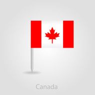 Canada flag pin map icon vector illustration N2