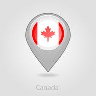Canada flag pin map icon vector illustration N3
