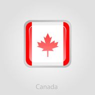 Canada flag button vector illustration