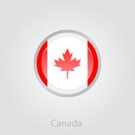 Canada flag button vector illustration N3