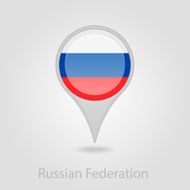 Russian flag pin map icon vector illustration