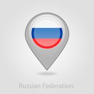 Russian flag pin map icon vector illustration N3