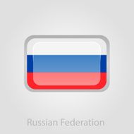 Russian flag button vector illustration N2