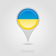 Ukraine flag pin map icon vector illustration