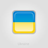 Ukraine flag button vector illustration