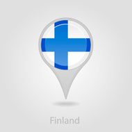 Finland flag pin map icon vector illustration