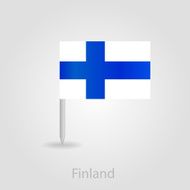 Finland flag pin map icon vector illustration N2
