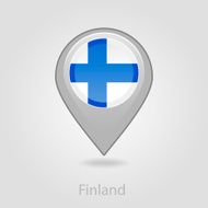 Finland flag pin map icon vector illustration N3