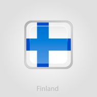 Finland flag button vector illustration