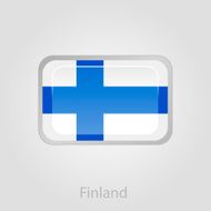 Finland flag button vector illustration N2