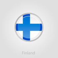 Finland flag button vector illustration N3