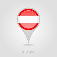 Austria flag pin map icon vector illustration
