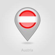 Austria flag pin map icon vector illustration N3