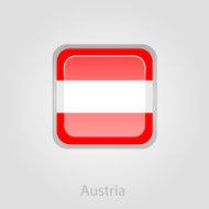 Austria flag button vector illustration