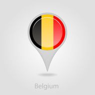 Belgium flag pin map icon vector illustration