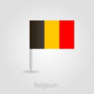 Belgium flag pin map icon vector illustration N2