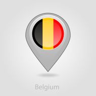 Belgium flag pin map icon vector illustration N3