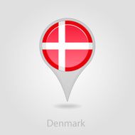 Denmark flag pin map icon vector illustration