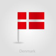 Denmark flag pin map icon vector illustration N2