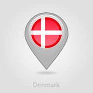Denmark flag pin map icon vector illustration N3