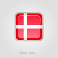 Denmark flag button vector illustration
