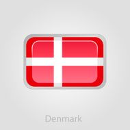 Denmark flag button vector illustration N2