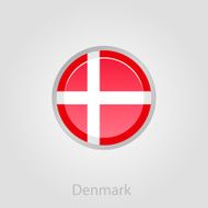 Denmark flag button vector illustration N3