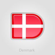 Denmark flag button vector illustration N4