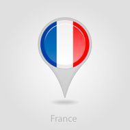 France flag pin map icon vector illustration