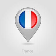 France flag pin map icon vector illustration N3