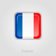France flag button vector illustration