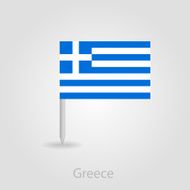 Greece flag pin map icon vector illustration N2