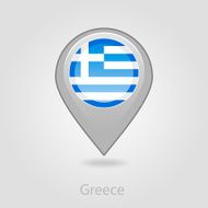 Greece flag pin map icon vector illustration N3
