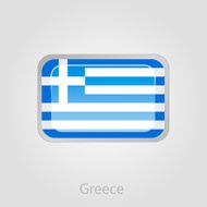 Greece flag button vector illustration N2
