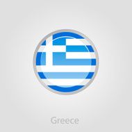 Greece flag button vector illustration N3